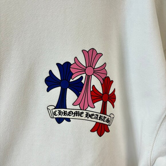 Chrome Hearts Cemetery Multi Color Cross Crewneck White - Picture 2 of 8